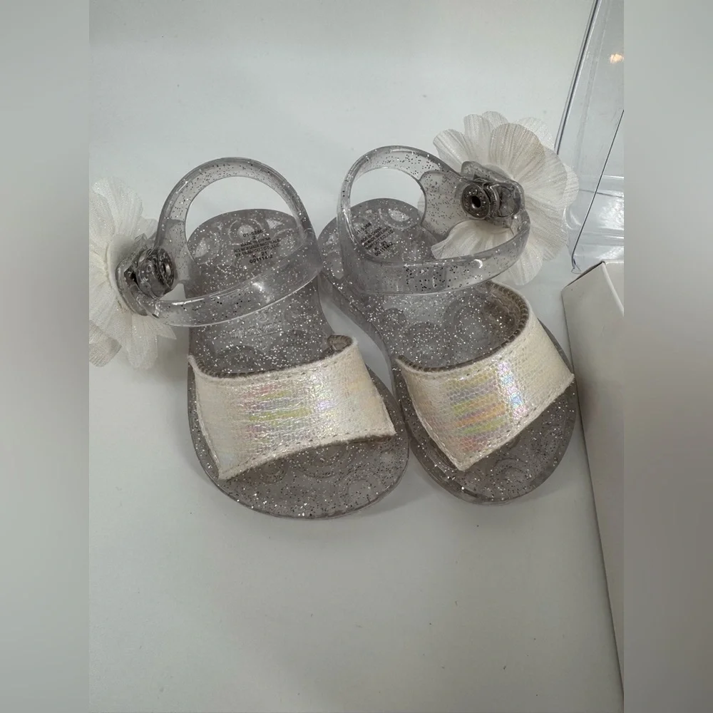 Baby Deer White Tiffany Floral Sandal (Girls Crib & 1st Walker) - Picture 3 of 4
